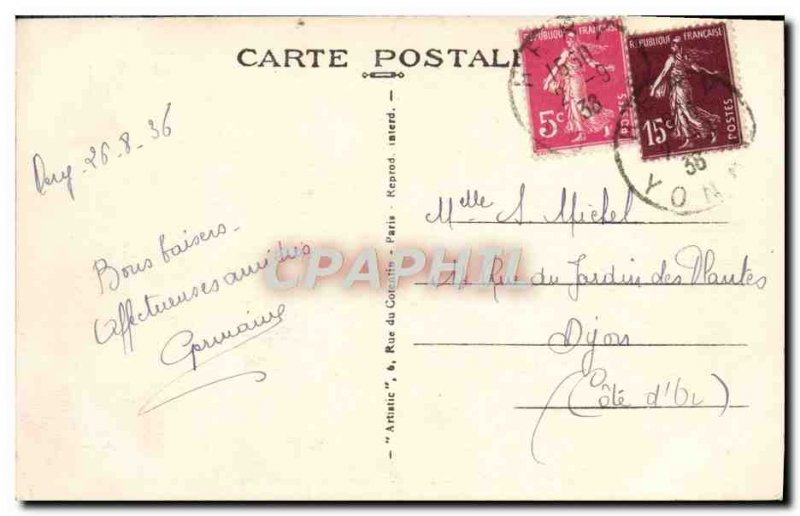 Old Postcard Hery Monument Aux Morts Army
