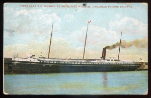 h2381 - FORT WILLIAM Ontario Postcard 1908 Upper Lake Steamer ALBERTA
