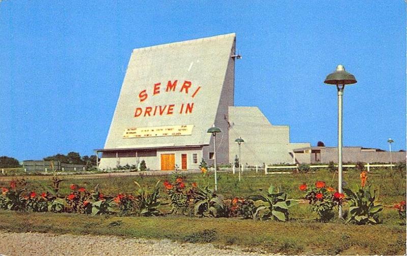 Silvas IL Semri Drive-In Theatre  Movie Marquee Postcard