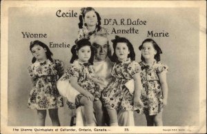 CALLANDER ONTARIO Dionne Quintuplets w Dr Dafoe c1910 Postcard