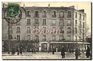 Postcard Old National Clichy Boulevard and Boulevard Victor Hugo Le Rond Point