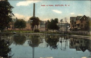 Butler New Jersey NJ Park & Pond c1910 Vintage Postcard