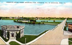 Michigan Marinette Interstate Bridge Across Menominee River 1951