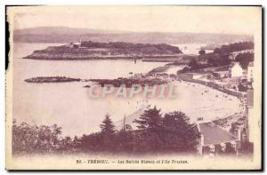 Old Postcard Treboul Les Sables Blancs and Tristan & # 39lle