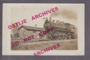 Boyd IOWA RPPC 1911 DEPOT TRAIN STATION Stationmaster nr New Hampton GHOST TOWN