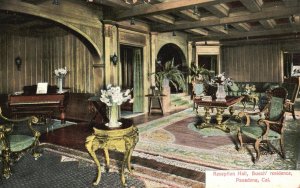 Vintage Postcard Reception Hall Busch' Residence Antique Pasadena California CA