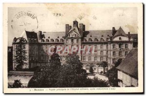 Old Postcard Rennes Main Facade Of I & # 39Hopital Military After Restoration
