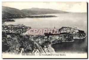 Old Postcard The Principality Monaco and Cap Martin