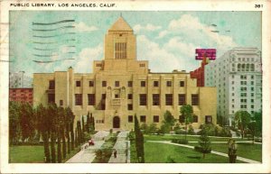 Vtg Postcard 1939 Los Angeles California CA Public Library