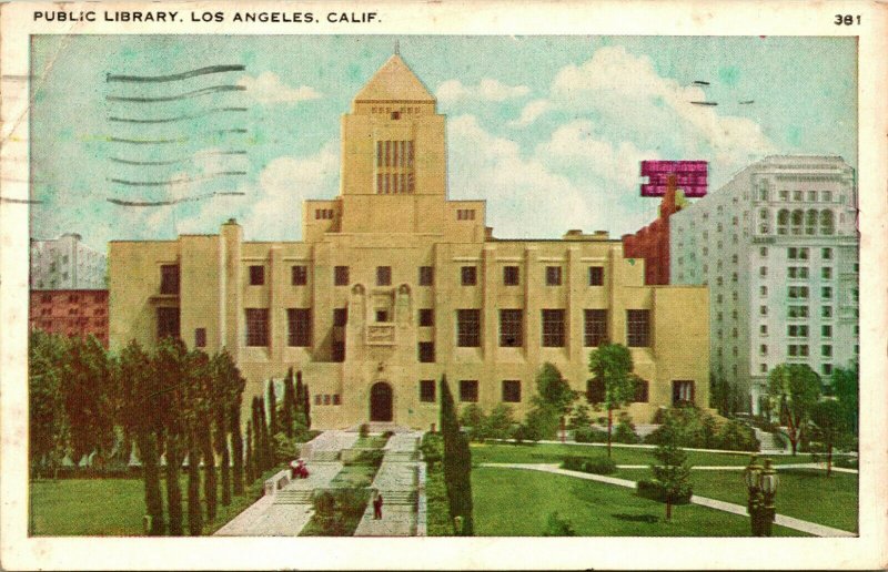 Vtg Postkarte 1939 Los Angeles Kalifornien Ca Gesetzliche Library