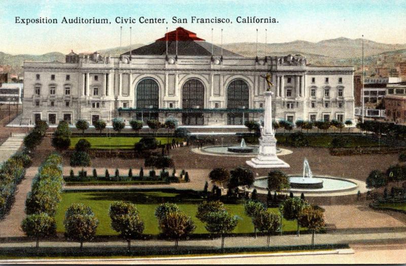 California San Francisco Civic Center Exposition Auditorium