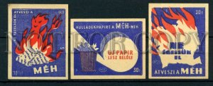 500414 HUNGARY fire safety DEVIL Vintage match labels