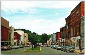 Shopping District Wellsboro Pennsylvania PA Broadway & Building Posted Postcard