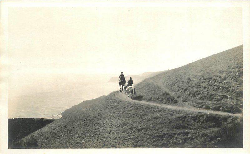 C-1920s Horseback Riders Central California Coast RPPC real photo postcard 7539