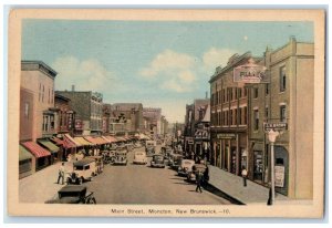 1937 Cafe Watch Shop Main Street Moncton New Brunswick Canada Vintage Postcard