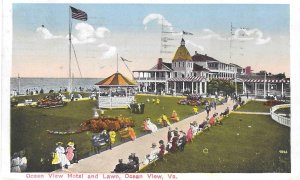 1916 Ocean View Hotel and Lawn, Ocean View, Virginia Postcard
