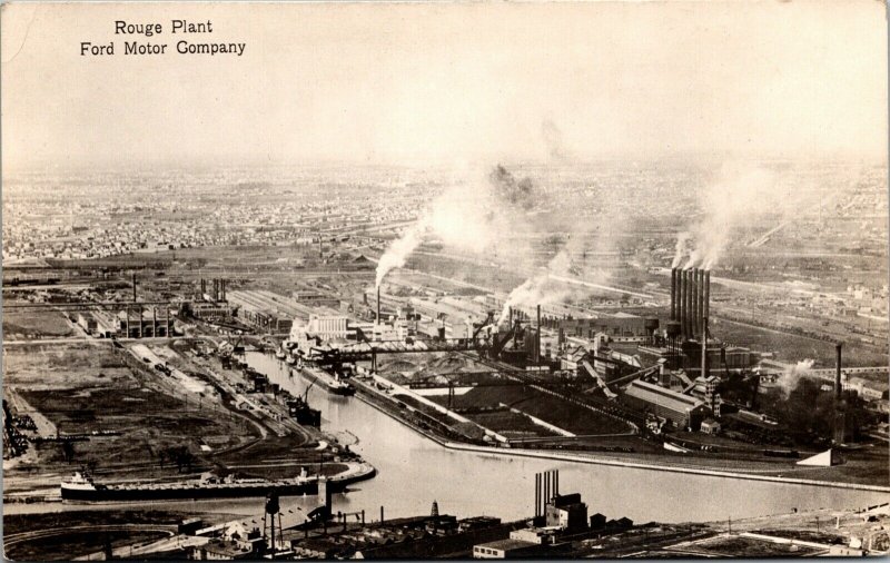 Real Photo Postcard Aerial View Rouge Plant Ford Motor Company~132521 