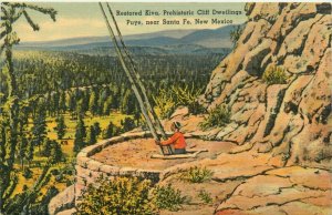 Restored Kiva Prehistoric Cliff Dwellings Puye near Santa Fe NM Vintage Postcard