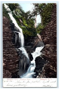 RAINBOW FALLS WATKINS GLEN NEW YORK NY POSTCARD (KJ9)