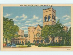 Unused Linen CHURCH SCENE Spartanburg South Carolina SC p4613