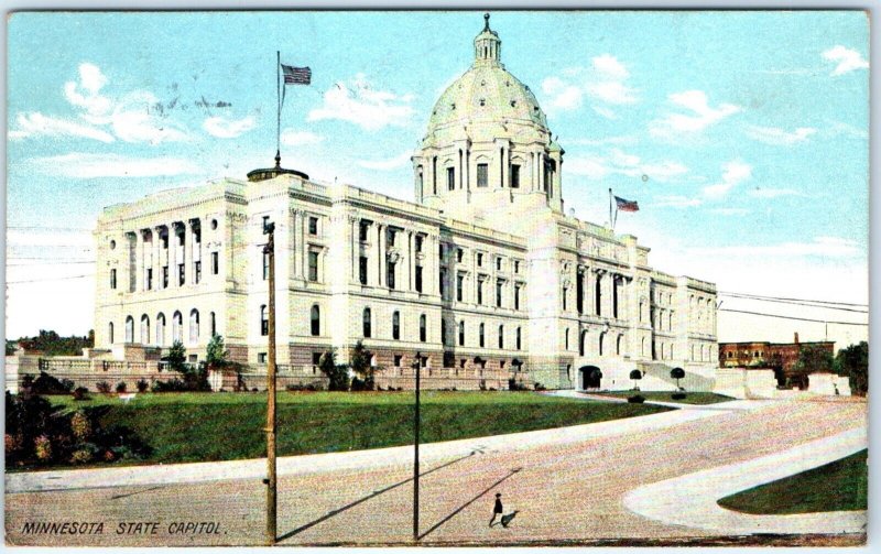 c1910s St. Paul, Minnesota State Capitol Building Litho Photo Postcard Vtg A60