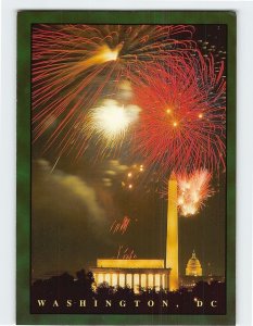 Postcard July 4th Fireworks, Washington, District of Columbia