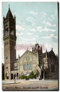 Postcard Boston Mass Old New Old South Church