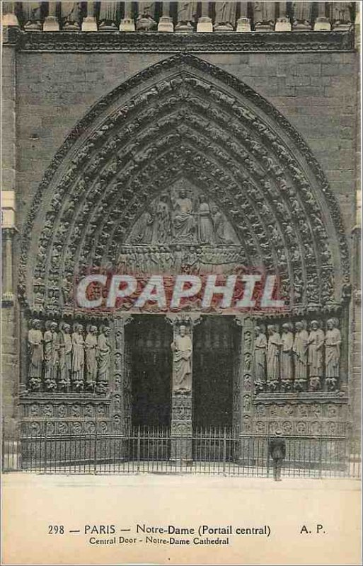 Old Postcard Paris - Notre Dame Portal Central