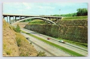 Ohio Turnpike Bridge, North Royalton, Vintage Postcard c1960s P10