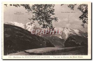 Old Postcard Saint Gervais les Bains Overlooking the Mont Blanc Chain