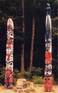Sitka National Monument Alaska 1950s Postcard Totem Poles 