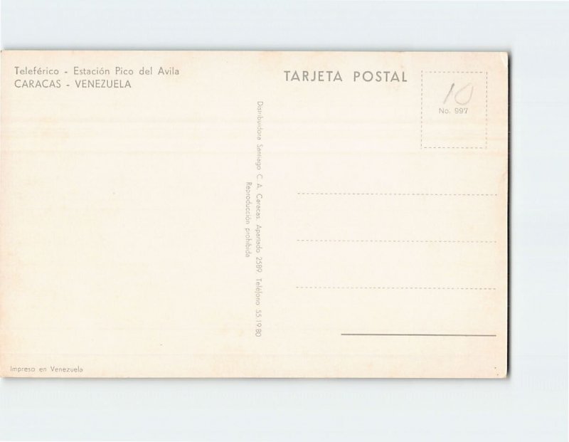 Postcard Teleférico, Estación Pico del Avila, Caracas, Venezuela