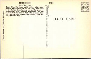 Postcard BEACH SCENE Ocean City Maryland MD AO1278