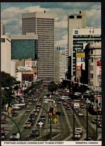 View of Portage Ave WINNIPEG MANITOBA CANADA Postcard