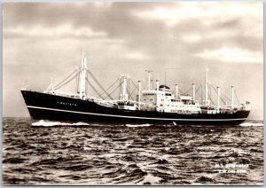 Ship Traviata Wilhelmsen Lines Oslo Norway Cruise Ship Real Photo RPPC Postcard