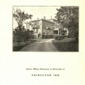 C.1910 Princeton Inn Menu  w/ Drinks Wine Champagnes University Vintage Original