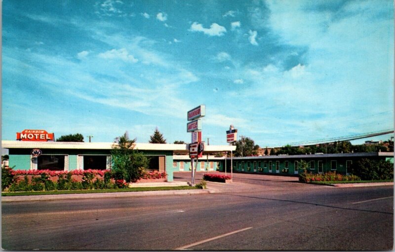 Postcard Rainbow Motel 1702 Sheridan Ave US 14 & 20 in Cody, Wyoming