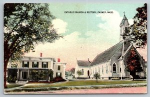 Palmer  Massachusetts  Catholic Church  Postcard