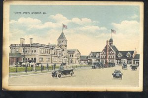 DECATUR ILLINOIS UNION RAILROAD DEPOT TRAIN STATION VINTAGE POSTCARD