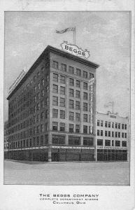 Columbus Ohio Beggs Company Street View Antique Postcard K93113