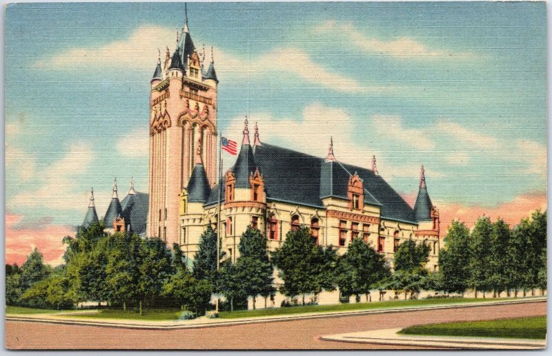 VINTAGE POSTCARD SPOKANE COUNTY COURT HOUSE AT SPOKANE WASHINGTON