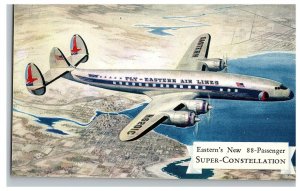 Eastern Airlines 88 Passenger Super Constellation Airplane Postcard