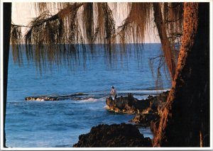 Postcard Advertisement HI Oahu Fisherman - Westfield NJ Travel Agency