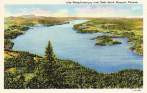 Postcard Lake Memphremagog from Owls Head, Newport Vermont  E04