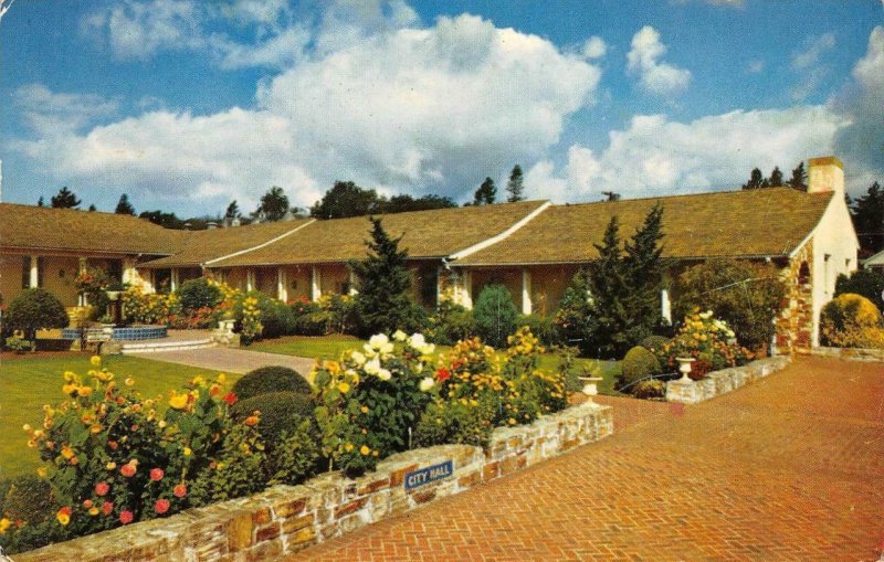 City Hall & Spanish Gardens SANTA CRUZ California 1962 Chrome Vintage Postcard