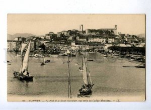 191871 FRANCE CANNES port & yachts CASINO Vintage postcard