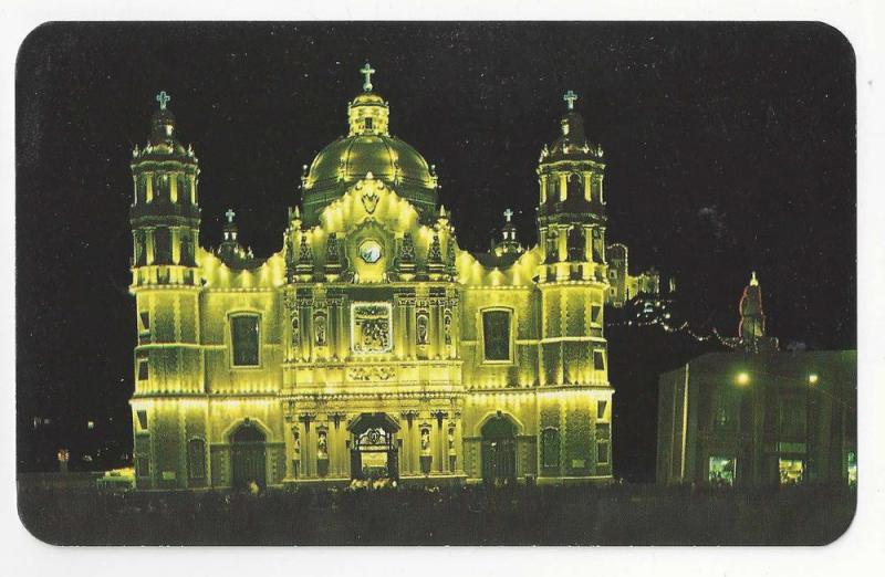 MMexico Virgin of Guadalupe Shrine at Night Our Lady Basilica Vtg Church Postcar