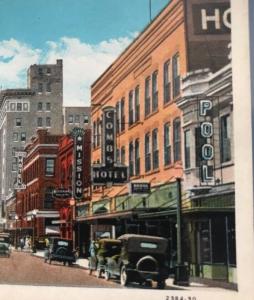 Central Ave., Albuquerque , NM, c1920s Postcard Looking West Many signs, autos