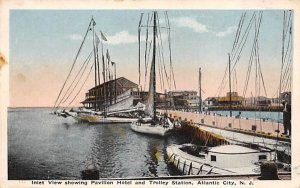 Pavilion Hotel and Trolley Station Atlantic City, New Jersey Postcard