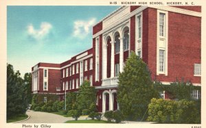 Vintage Postcard Hickory High School Building North Carolina N. C. By Cilley